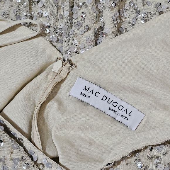 MAC DUGGAL size 8 BEADED FRINGE SEQUINED MINI DRESS Womens - Picture 7 of 7